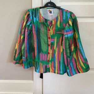Katie Kortman beautiful colorful top   NWOT